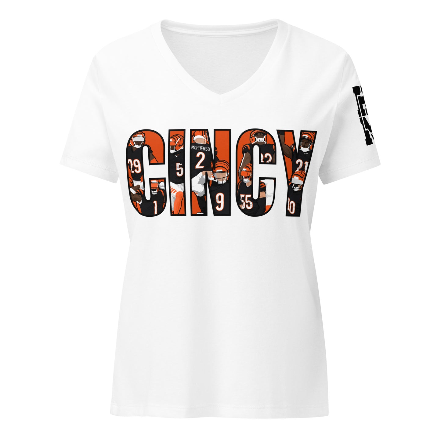 Cincy Women’s relaxed v-neck t-shirt